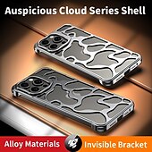 cheap iPhone Cases-Phone Case For iPhone 16 iPhone 16 Pro iPhone 16 Pro Max iPhone 15 iPhone 15 Pro Max iPhone 14 Pro Max iPhone 13 Pro Max Back Cover with Stand Holder Shockproof Retro Aluminum Alloy
