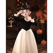 voordelige Sprookjesthemajurken-Kinderen Voor meisjes Feestjurk Effen Kleur Korte mouw Lange mouw 3/4 mouw Prestatie Halloween feest Netstof Prinses Cosplay Kostuum Zoet Netstof Halverwege kuit Schede jurk Tule-jurk Zomer Lente