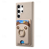 cheap Samsung Cases-Phone Case For Samsung Galaxy S24 S23 S22 S21 Ultra Plus A55 A35 A25 A15 5G A55 5G A14 A34 A54 S20 Plus S20 Ultra A53 A33 A23 A13 A33 Back Cover Ring Holder Card Slot Shockproof Retro PC PU Leather