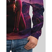 baratos Moletons-Gato Moletom Pullover dia das Bruxas 3D Bolso frontal Arte Gráfica Para Casal Homens Mulheres Adulto Dia Das Bruxas Carnaval Baile de Máscaras Impressão 3D Festa Casual / Diário