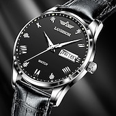ieftine Ceasuri Quartz-Ceas de mână pentru bărbați Brand Trend Fashion Sports cu calendar dublu nocturn luminos automat complet ceas din oțel