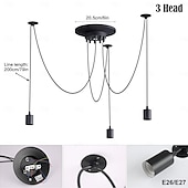 economico Luci a sospensione-lampada a sospensione a led bianco caldo 6/10/14 teste retro edison multi regolabile fai da te luce ragno soffitto moderno chic industriale per soggiorno camera da letto 110-240v