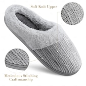 billige Hjem Tøfler-dametøfler med memory foam uklare, sklisikre, høstvinter varme, myke, myke hustøfler til soverommet