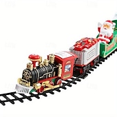 ieftine Jucării Novelty-set tren de Crăciun - decor electric de Crăciun cu sunet și lumină pentru brad de Crăciun, vagon, jucării cadou și produse periferice pentru Ziua Recunoștinței și sezonul sărbătorilor