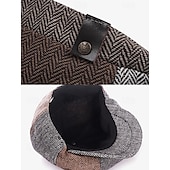 levne Pánské klobouky-pánská vintage patchwork plochá kšiltovka rybí kosti – klasický tvídový newsboy klobouk na podzim a zimu