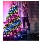abordables Lumières intelligentes-Lampe LED intelligente Tuya contrôle par point intelligent lumière en cuir lumière de Noël étanche IP68 contrôlée par WiFi guirlande lumineuse LED colorée alimentation USB avec télécommande
