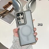 お買い得  サムスン用ケース-電話 ケース 用途 S24 Ultra S24 Plus S24 S24 FE S23 S23 Ultra S23 Plus S21 FE S20 FE S25ウルトラ バックカバー スタンド付き 磁石バックル ワイヤレス充電をサポート レトロ風 TPU アクリル PC