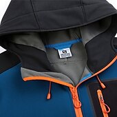 preiswerte Fleece &amp; 3 in 1 Jacken-Herren Softshelljacke Wanderjacke Draussen Farbblock Wasserdicht Winddicht Windjacke Reisen Schwarz Rot Marinenblau Königsblau Grau