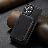 お買い得  iPhone用ケース-電話 ケース 用途 iPhone 16 Pro Max プラス iPhone 15 プロマックスプラス iPhone 14 13 12 11 Pro Max Plus Mini SE バックカバー ウォレットカードケース スタンド付き 取り外し可 磁石バックル レトロ風 TPU PC PUレザー