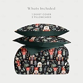 halpa joulupeti-jouluinen pussilakasetti pähkinänsärkijäsuunnittelulla 100 % puuvillaa juhlavaan vuodevaatteet sisältää pussilakanan ja tyynyliinat mukavat ja tyylikkäät sesongin makuuhuoneen sisustukseen queen king