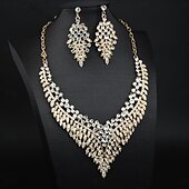 billige Smykkesett-Smykke Sett 3 stk Strass Legering Øredobber Halskjeder Dame Elegant Årgang Mote geometriske Geometrisk Form Smykkesett Til Bryllup Fest jubileum