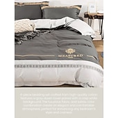 economico Collezione d&#039;elite-Set copripiumino da 4 pezzi, 100% cotone biologico, tessuto morbido e traspirante, include copripiumino e federe per un sonno confortevole.