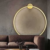 baratos Candeeiros de Parede de interior-luzes de parede led redondas para ambientes internos, arandelas de parede, luminárias de parede modernas, luminárias de parede circulares de meados do século, decoração de parede, ouro e preto 85-265v