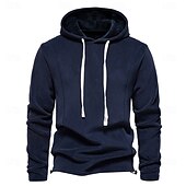 お買い得  フリーススウェット-メンズ 冬用 無地 フリース フーディ 高品質 暖かい カジュアル ドローストリング ハット スウェットシャツ ソフトシェル フーディ 男性用