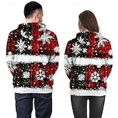 abordables Sudaderas &amp; Sudaderas con capucha-Navidad Papá Noel Sudadera Sudadera con capucha navideña divertida 3D Navidad Bolsillo delantero Gráfico Para Pareja Hombre Mujer Adulto Mascarada Impresión 3D Fiesta Casual Diario