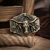 cheap Men&#039;s Belt-Men&#039;s Belt Buckle Buckle Silver Bronze Alloy Vintage Style Retro Vintage Cow Daily Religious Celebrations