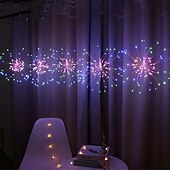 tanie Podłączane do prądu-600 diod led wiszące fajerwerki 5 w 1 gwiazda łańcuch świetlny łączone zewnętrzne świąteczne girlandy do ogrodowego bistro wystrój imprezy