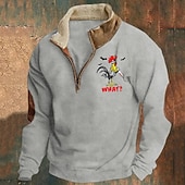 economico Felpe di base-Per uomo Maglia Felpa con zip corta Nero Blu marino Marrone Grigio Mezza zip Grafico Stampa Halloween Patchwork Tasca Frontale Zip a un quarto Quotidiano Ferie Uscire Poliestere Streetwear Casual