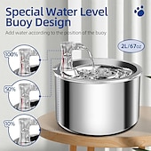 tanie Miski i podajniki na karmę dla psów-Psy Koty Małe zwierzątka futerkowe Automatyczna miska do picia 2.4 L Stal nierdzewna Trwały Łatwa instalacja Fontanna Solidne kolory Srebrny Miski i Żywienie Dom