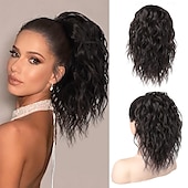 cheap Ponytails-Ponytail Extension, 14&quot; Short Wavy Drawstring Ponytail Lightweight Multi Layered Fake Pony Tails Hair Extensions Natural Soft Clip in Hair Extensions Ponytail