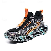 economico Sneakers Casual-sneakers alte da uomo con motivo graffiti – scarpe sportive streetwear colorate con chiusura con lacci, tomaia in mesh traspirante per abbigliamento casual e sportivo