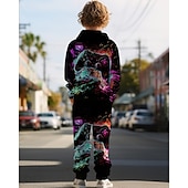 cheap Boy&#039;s 3D Sports &amp; Game-Boys 3D Graphic Game Hoodie &amp; Sweatpants Set Sports Suit Tracksuits Long Sleeve Spring Fall Daily Basic Casual Kids 4-12 Years Hooded Outdoor Vacation Sports Tailored Fit