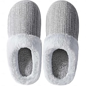 billige Hjem Tøfler-dametøfler med memory foam uklare, sklisikre, høstvinter varme, myke, myke hustøfler til soverommet