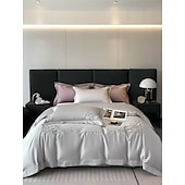 economico Collezione d&#039;elite-Set copripiumino da 4 pezzi, 100% cotone biologico, tessuto morbido e traspirante, include copripiumino e federe per un sonno confortevole.