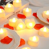 olcso Gyertyafények-led elektronikus gyertya fény szív alakú valentin-napi ajánlat buli romantikus dekoráció kellékek karácsonyi halloween ünnepi parti lakberendezés 12/24db