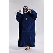 baratos cobertor vestível-cobertor com capuz cobertor usável, super macio quente cobertor oversized moletom flanela sherpa cobertor com bolso gigante para homens mulheres adolescentes amigos