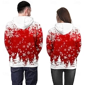 abordables Sudaderas &amp; Sudaderas con capucha-Navidad Papá Noel Sudadera Sudadera con capucha navideña divertida 3D Navidad Bolsillo delantero Gráfico Para Pareja Hombre Mujer Adulto Mascarada Impresión 3D Fiesta Casual Diario