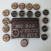 baratos Presentes-grande saco de f*cks para dar bolsa com zíper, com diferentes moedas de feltro com zíper de fucks que podem ser bordadas em roupas, chapéus, saco de fucks gag presente para amigos