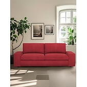 baratos Cobertura de Sofa-Capa de Sofá em Linho Sólido 2 Lugares 3 Lugares Com Estofamento de Algodão e Linho