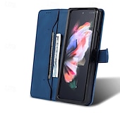 Χαμηλού Κόστους Samsung Θήκη-τηλέφωνο tok Για Z Διπλώστε 6 Z Fold 5 Z Fold 4 Z Fold 3 Πίσω Κάλυμμα με βάση στήριξης Υποδοχή κάρτας Ανθεκτική σε πτώσεις Ρετρό PU δέρμα