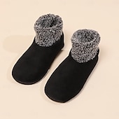 abordables calcetines caseros-Calcetines térmicos antideslizantes para interiores, calcetines de suelo para mujer, calcetines peludos de invierno para mujer, calcetines gruesos que no se caen para yoga, pilates y baile