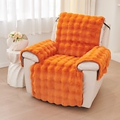 cheap Recliner Chair Cover-Plush Recliner Slipcover Home Faux Fur Fluffy Recliner Chair Slipcover Non Slip Back Fuzzy Fluffy Reclining Couch Cover Soft Comfort Sofa Slipcover Washable Furniture Protector