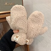 cheap Home Sleeves &amp; Gloves-Soft Plush Gloves Hand Gloves Mittens Winter Thermal Keep Warm Outdoor