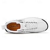 cheap Ankle Boots-Men&#039;s White Faux Leather High-Top Ankle Boots – Handcrafted Stitching, Lace-Up Design with Velcro Strap, Rugged Non-Slip Sole for Outdoor and Casual Wear