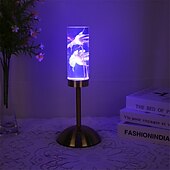 baratos Candeeiros de mesa-acrílico flor eterna candeeiro de mesa tri cor temperatura cor luz gradiente led criativo noite luz quarto lâmpada cabeceira atmosfera decoração ornamento aniversário presente usb 1pc