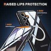 cheap Samsung Cases-Phone Case For S24 FE S25 Ultra Back Cover Magnetic Support Wireless Charging Shockproof Retro TPU Acrylic