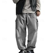 cheap Cargo Pants-Men's Cargo Pants Corduroy Pants Trousers Straight Leg Sweatpants Elastic Waist Drawstring Multi Pocket Plain Wearable Outdoor Daily Camping &amp; Hiking Fashion Classic Black Army Green
