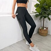 cheap Yoga Leggings &amp; Tights-Women&#039;s Yoga Pants Yoga Leggings Mesh Pocket High Waist Yoga Gym Workout Pilates Tights Black Burgundy Dark Navy Fall Sports Activewear Stretchy Slim