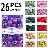 economico Ornamenti-26 palline di Natale, decorazioni natalizie, palline infrangibili per albero di Natale da 4/5/6 cm, colorate decorazioni da appendere all&#039;albero di Natale per la casa, le feste e l&#039;esposizione in negozio