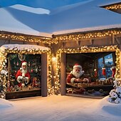 tanie Osłony drzwi garażowych na Boże Narodzenie-Boże Narodzenie na zewnątrz garaż drzwi pokrywa xmas baner święty mikołaj centrum handlowe duże tło świąteczne dekoracja na święta zewnętrzne garaż drzwi dekoracje ścienne domu