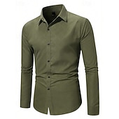 economico camicie da uomo no stiro-Per uomo Camicia Camicia elegante Camicia con Bottoni Plaid Matrimonio Feste Rosso Verde Grigio Manica Lunga Bavero Primavera &amp; Autunno Abbigliamento