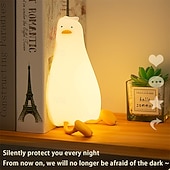 abordables 123496-Lumière nocturne panda mignonne lampe de nuit en animal LED souple silicone de qualité alimentaire 3 niveaux de luminosité pour décoration de bureau cadeaux drôles pour garçons filles bébés