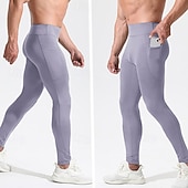 preiswerte Laufhosen &amp; Leggings-Herren Laufhosen Kompressionsstrumpfhosen Tasche Elastischer Bund Leggings Innen Outdoor Sport &amp; Outdoor Frühling Herbst Spandex Schnelltrocknend Leicht Weich Marathon Training Gehen Figurbetonter