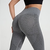 billiga Yoga Leggings &amp; Tights-Dam Yogabyxor Yoga leggings Lappverk Hög midja Yoga Gymträning Pilates Trikåer Svart Rosa Armégrön Höst sporter Sportkläder Elastisk Smal