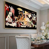 tanie Obrazy z ludźmi-pablo picasso malowanie 100% ręcznie robione na płótnie guernica pablo picasso guernica malowanie fanous obraz olejny guernica wall art guernica kolorowe pablo picasso la guernica malarstwo na płótnie