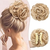 economico Chignon-Chignon Chignon Con clip Capelli sintetici Pezzo di capelli Estensione capelli Riccio Feste Giornaliero Da tutti i giorni Marrone scuro Marrone Biondo scuro